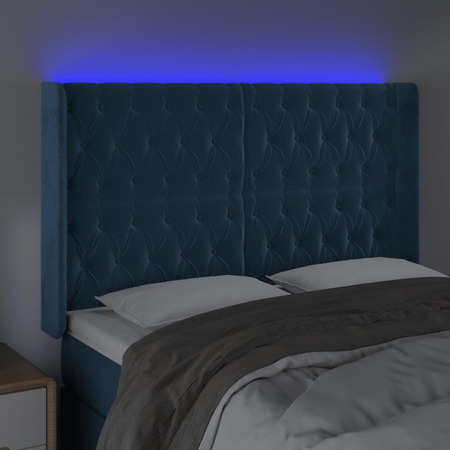 Hoofdbord Led Fluweel 163 x 16 x 118/128 cm