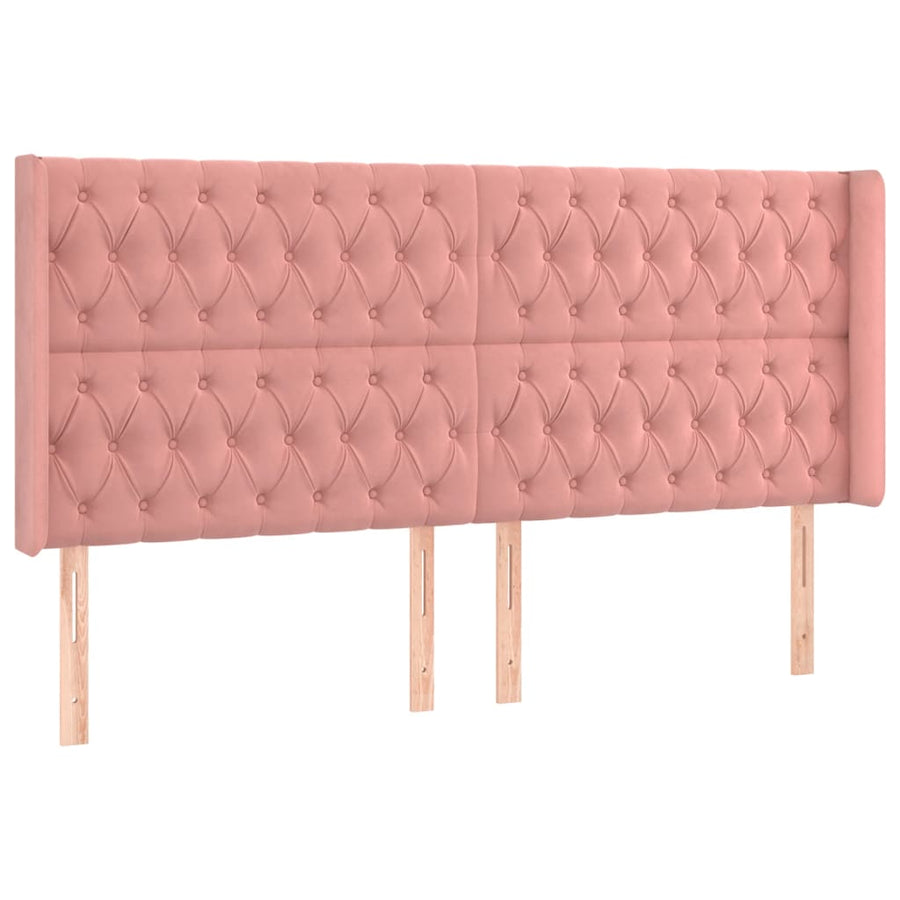 Hoofdbord Led Fluweel 1 183 x 16 x 118/128 cm Roze