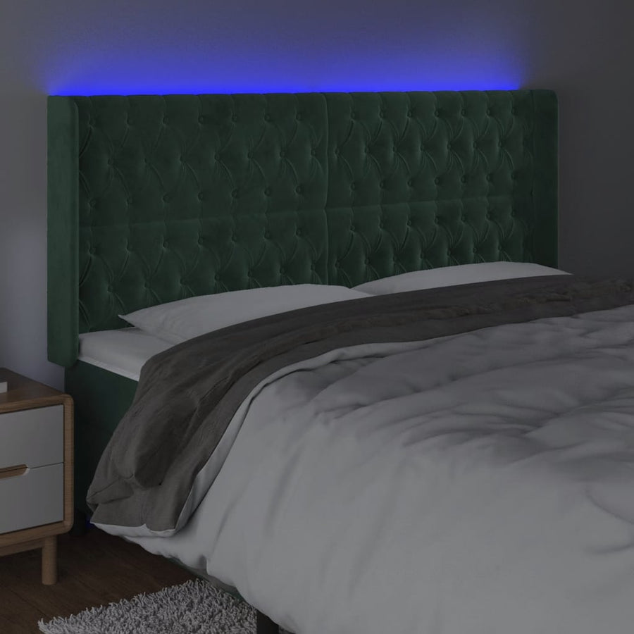 Hoofdbord Led Fluweel 203 x 16 x 118/128 cm