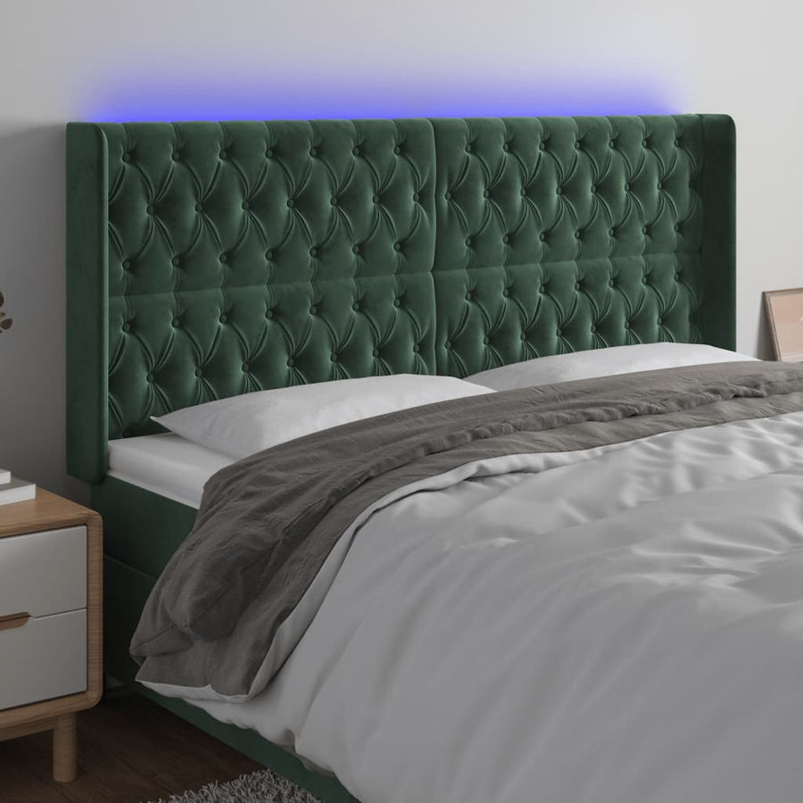 Hoofdbord Led Fluweel 203 x 16 x 118/128 cm