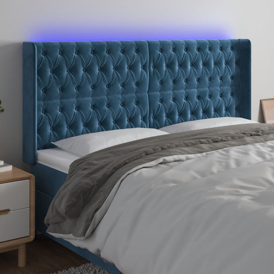 Hoofdbord Led Fluweel 203 x 16 x 118/128 cm