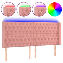 Hoofdbord Led Fluweel 203 x 16 x 118/128 cm Roze