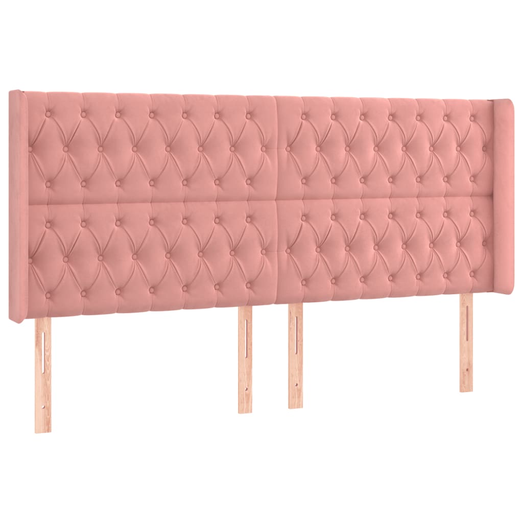 Hoofdbord Led Fluweel 203 x 16 x 118/128 cm Roze