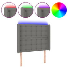 Hoofdbord Led Stof 83 x 16 x 118/128 cm Donkergrijs