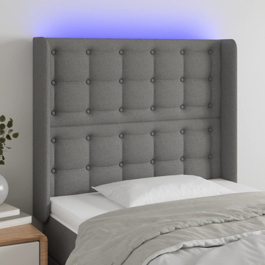 Hoofdbord Led 203X16X78/88 Cm Stof Taupe