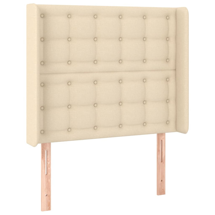 Hoofdbord Led Stof Kleurig 83 x 16 x 118/128 cm Crème