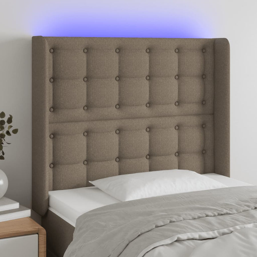 Hoofdbord Led 203X16X78/88 Cm Stof Taupe