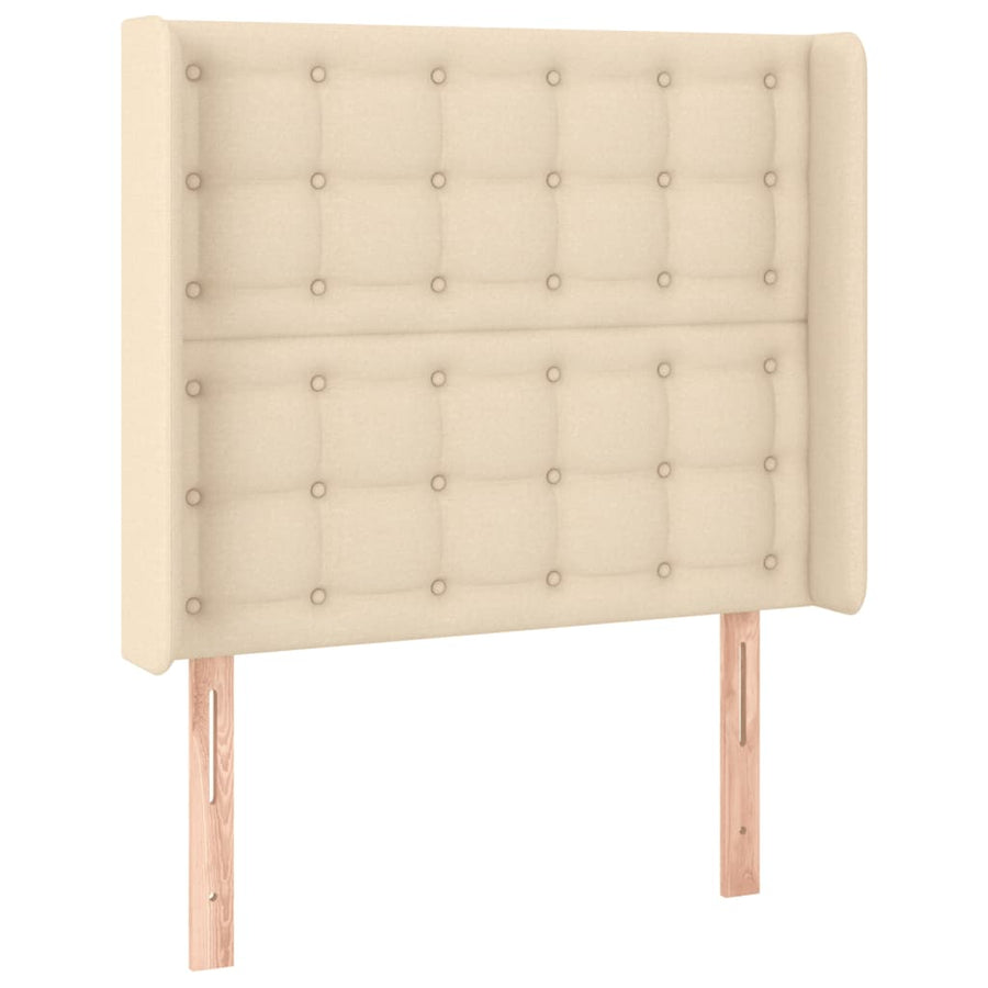 Hoofdbord Led 93X16X118/128 Cm Stof Crèmekleurig 93 x 16 x 118/128 cm