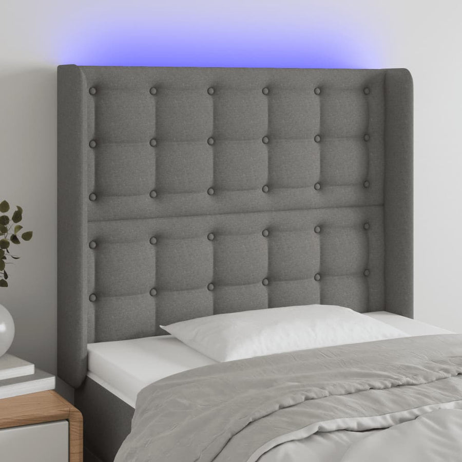 Hoofdbord Led 203X16X78/88 Cm Stof Taupe