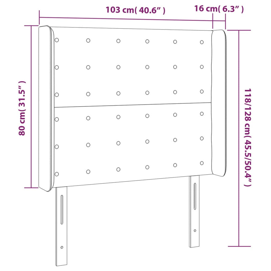 Hoofdbord Led 103X16X118/128 Cm Stof Donkerbruin 103 x 16 x 118/128 cm