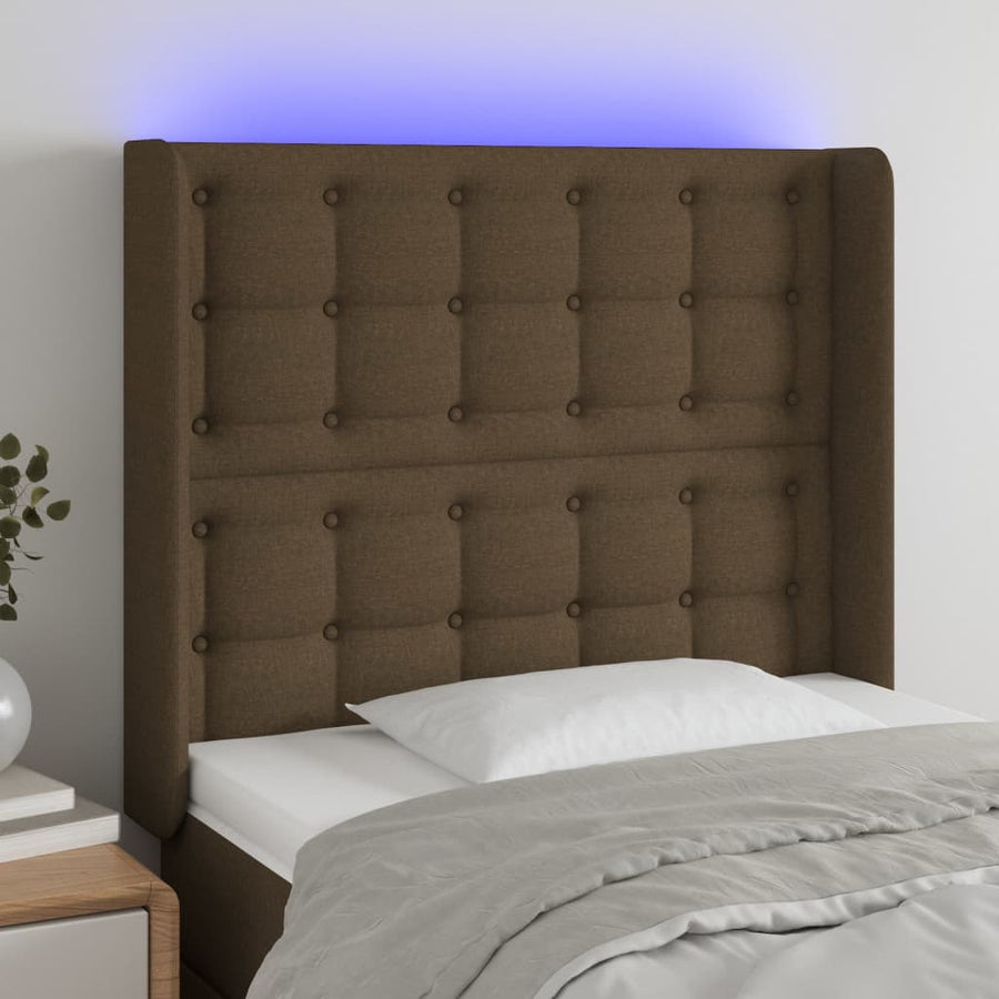 Hoofdbord Led 203X16X78/88 Cm Stof Taupe