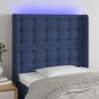 Hoofdbord LED 103x16x118/128 cm stof blauw 103 x 16 x 118/128 cm Blauw