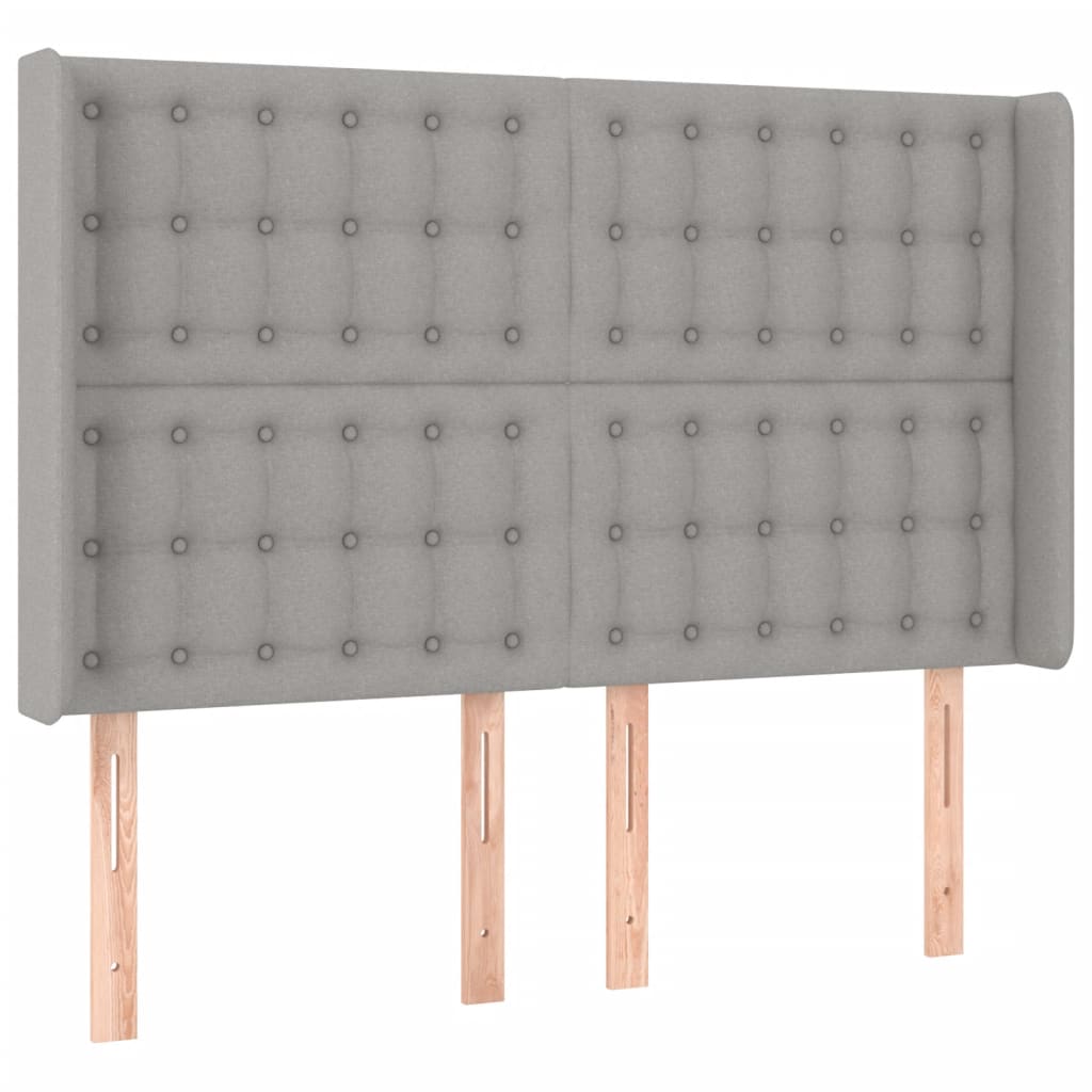 Hoofdbord Led Stof 1 147 x 16 x 118/128 cm Lichtgrijs