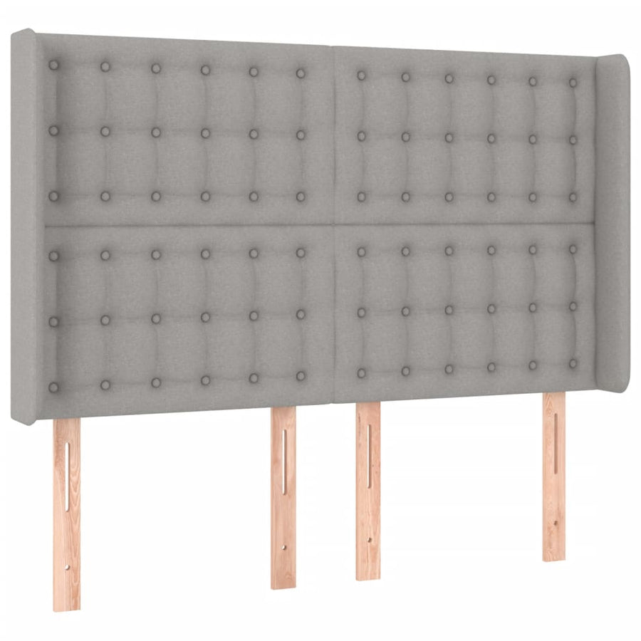 Hoofdbord Led Stof 1 147 x 16 x 118/128 cm Lichtgrijs