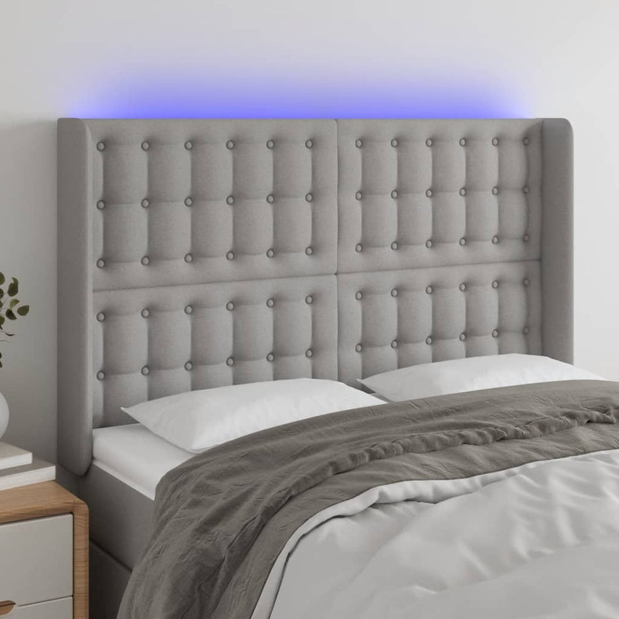 Hoofdbord Led 203X16X78/88 Cm Stof Taupe