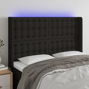Hoofdbord 147x16x118/128 cm stof zwart met LED