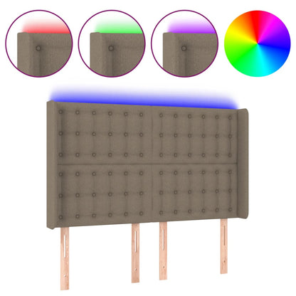 Hoofdbord Led Stof 1 147 x 16 x 118/128 cm Taupe