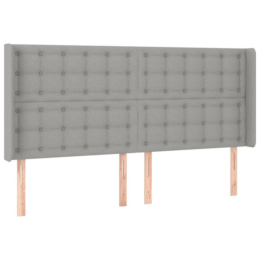 Hoofdbord Led Stof 163 x 16 x 118/128 cm Lichtgrijs