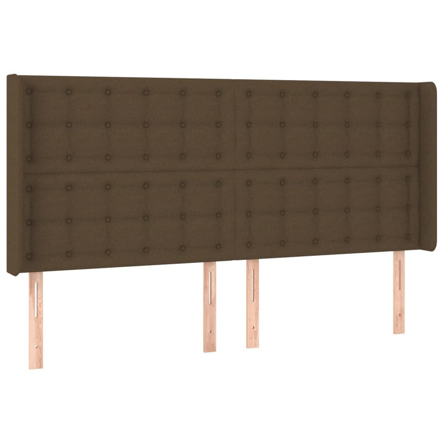 Hoofdbord Led Stof 163 x 16 x 118/128 cm Donkerbruin