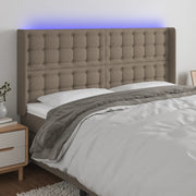 Hoofdbord 163x16x118/128 cm stof taupe LED