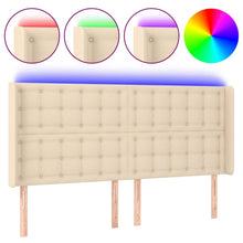 Hoofdbord Led 163X16X118/128 Cm Stof Crèmekleurig 163 x 16 x 118/128 cm
