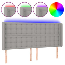 Hoofdbord Led 183X16X118/128 Cm Stof Lichtgrijs 183 x 16 x 118/128 cm