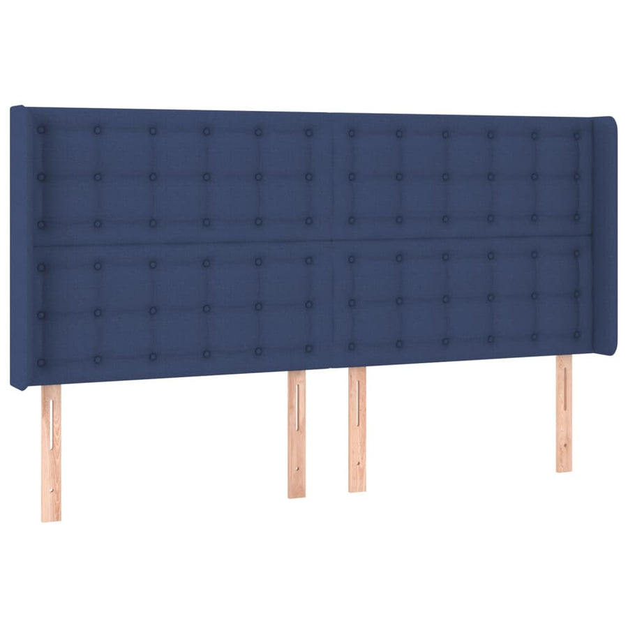 Hoofdbord LED 183x16x118/128 cm stof blauw
