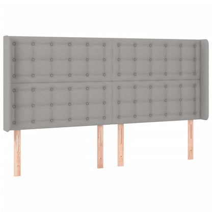 Hoofdbord Led Stof 203 x 16 x 118/128 cm Lichtgrijs