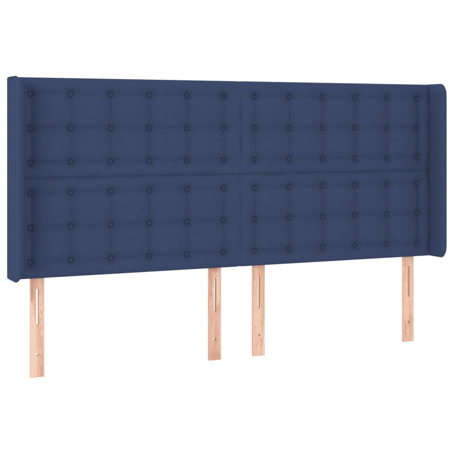 Hoofdbord Led Stof 203 x 16 x 118/128 cm Blauw