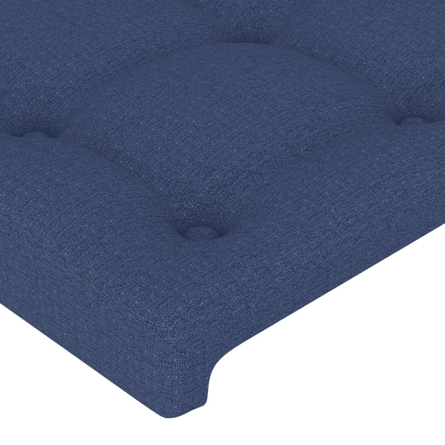 Hoofdbord Led Stof 203 x 16 x 118/128 cm Blauw