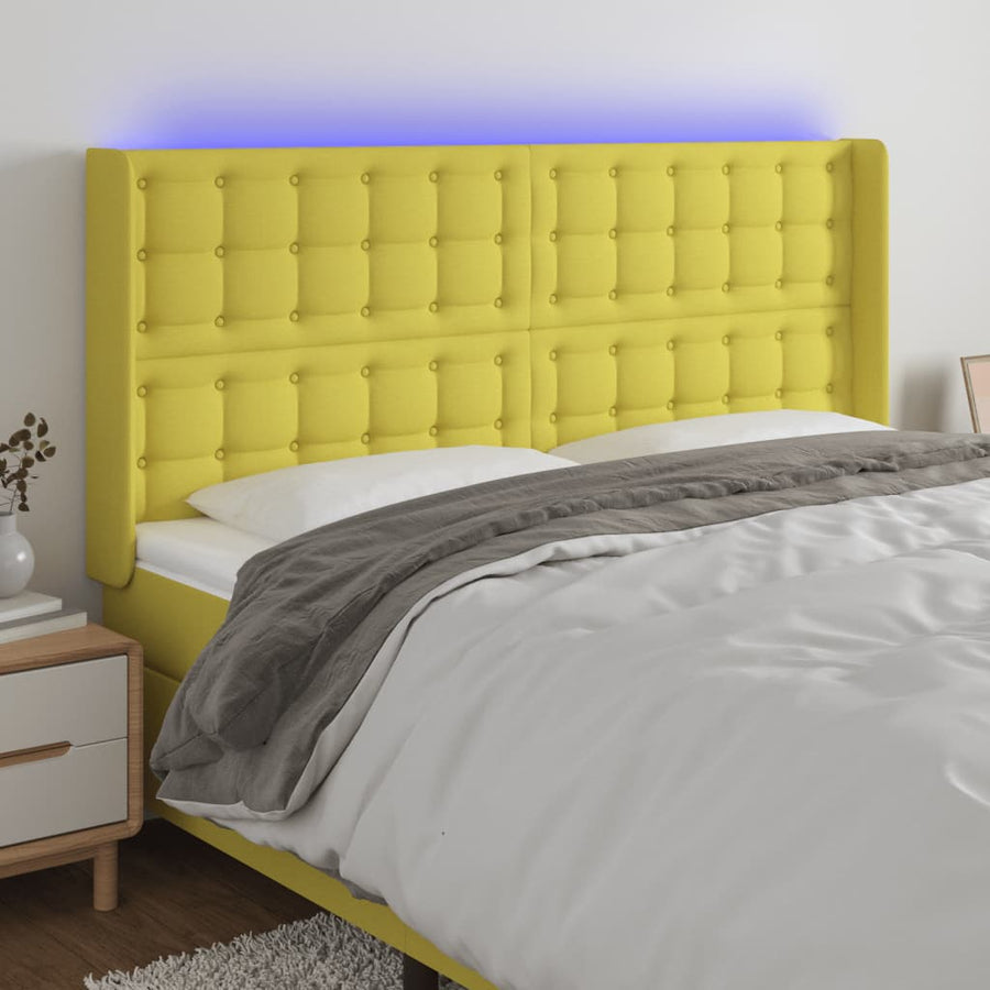 Hoofdbord Led 203X16X78/88 Cm Stof Taupe