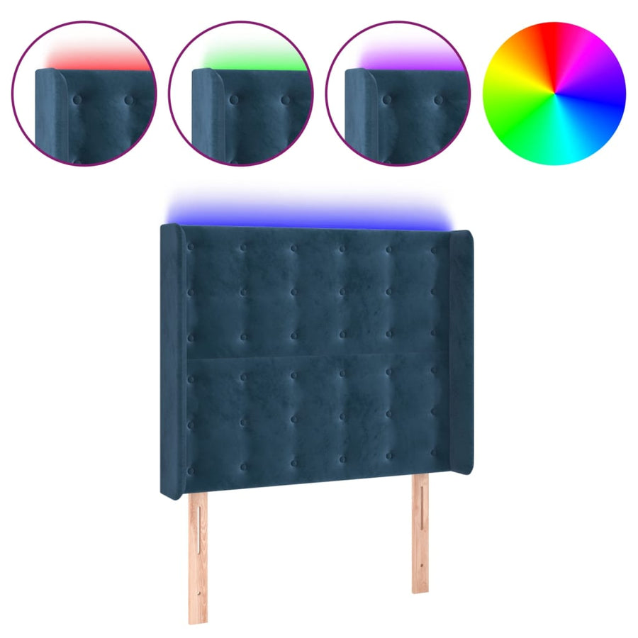 Hoofdbord Led Fluweel 83 x 16 x 118/128 cm
