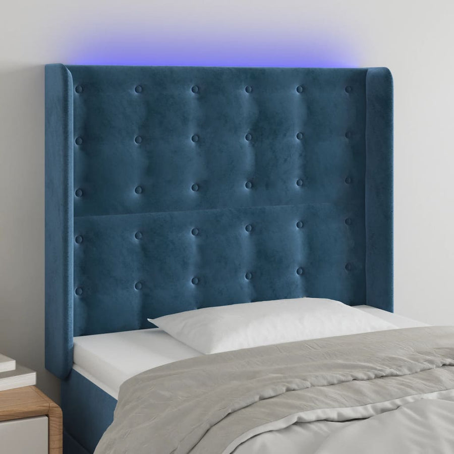Hoofdbord Led Fluweel 83 x 16 x 118/128 cm