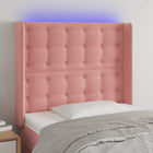 Headboard LED 83x16x118/128 cm velvet pink