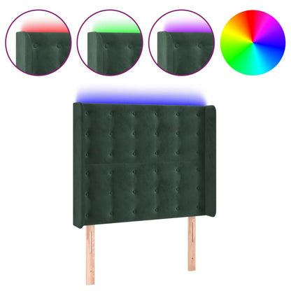 Hoofdbord Led Fluweel 93 x 16 x 118/128 cm