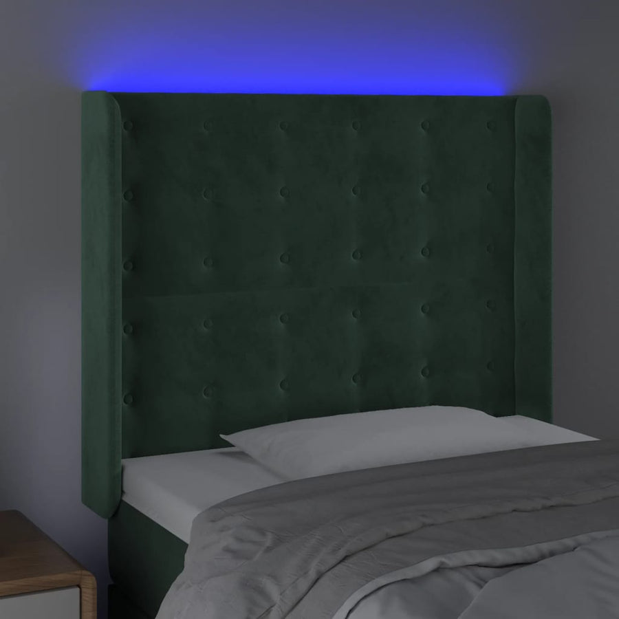 Hoofdbord Led Fluweel 93 x 16 x 118/128 cm