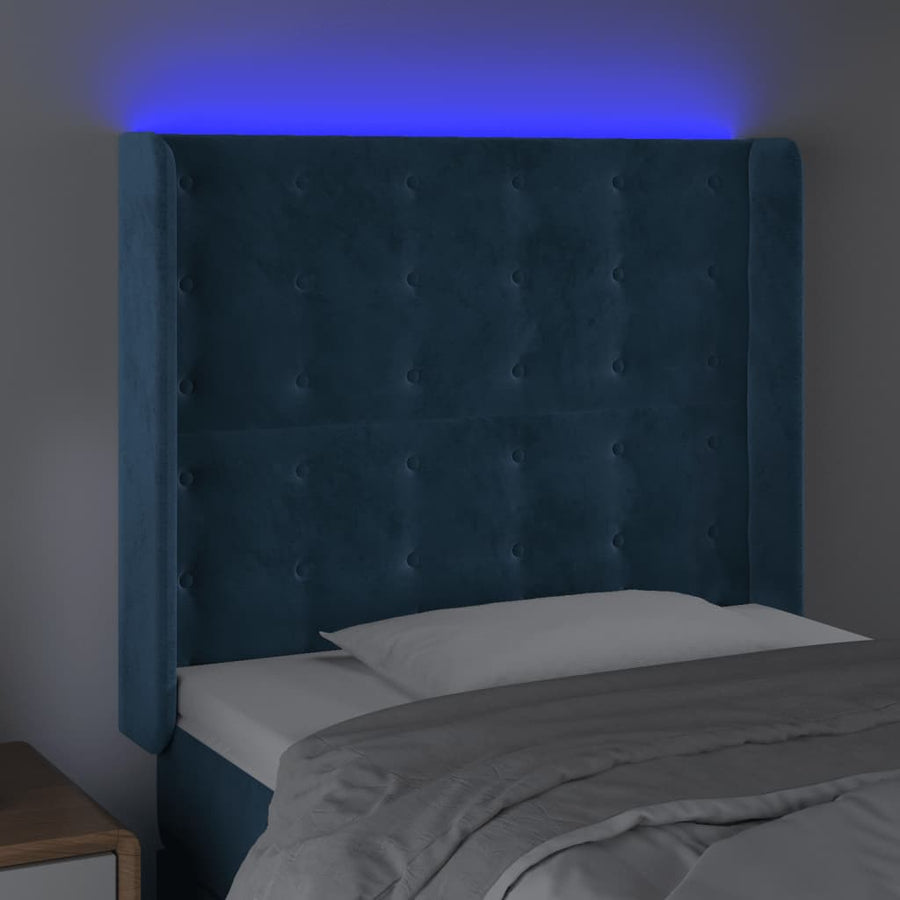 Hoofdbord Led Fluweel 93 x 16 x 118/128 cm