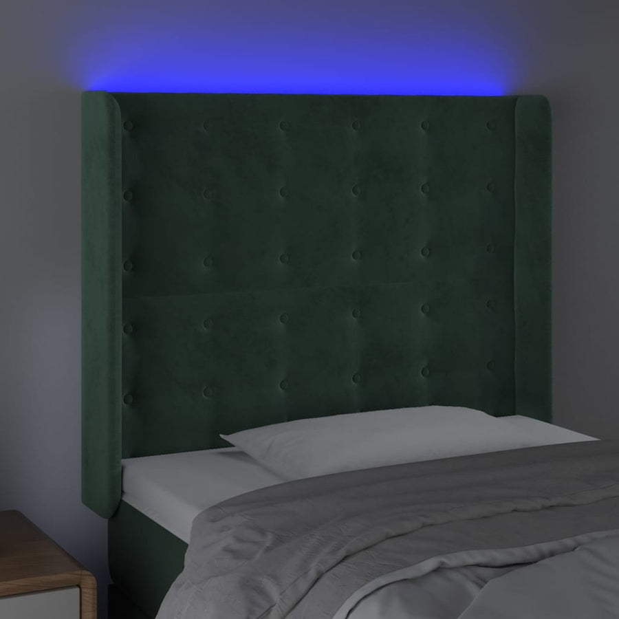 Hoofdbord Led Fluweel 103 x 16 x 118/128 cm
