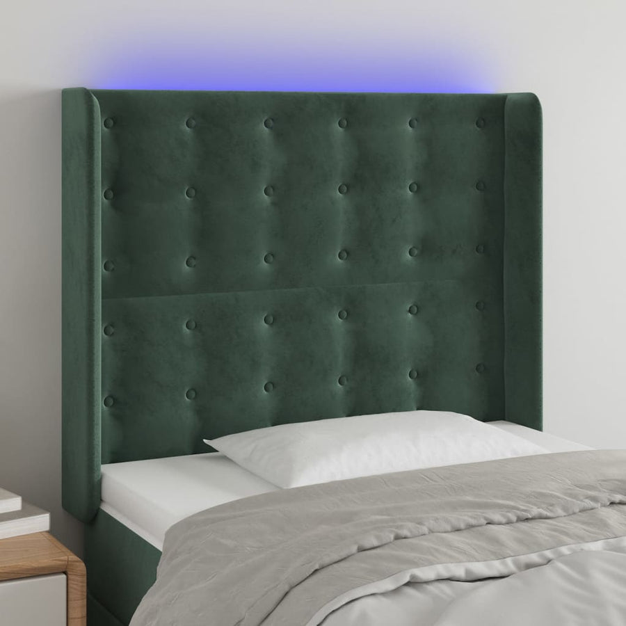 Hoofdbord Led Fluweel 103 x 16 x 118/128 cm