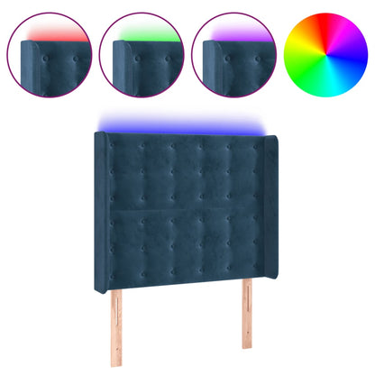 Hoofdbord Led Fluweel 103 x 16 x 118/128 cm