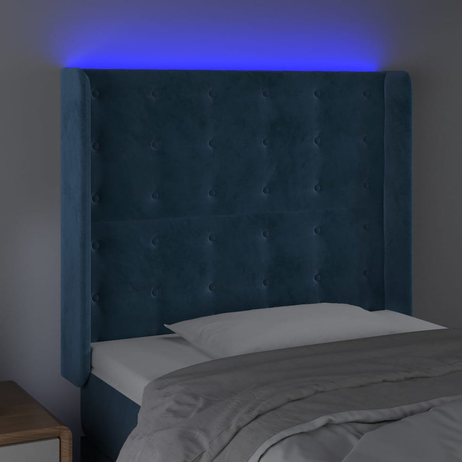 Hoofdbord Led Fluweel 103 x 16 x 118/128 cm