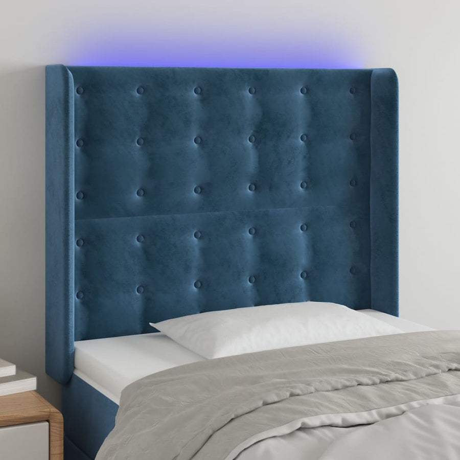 Hoofdbord Led Fluweel 103 x 16 x 118/128 cm