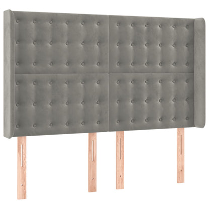 Hoofdbord Led Fluweel 147 x 16 x 118/128 cm Lichtgrijs