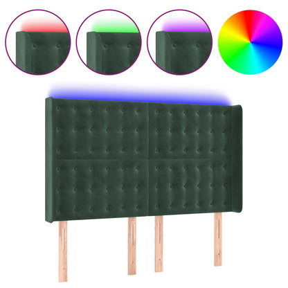 Hoofdbord Led Fluweel 147 x 16 x 118/128 cm
