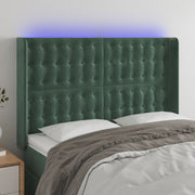 Hoofdbord fluweel groen 147x16x118/128 cm led