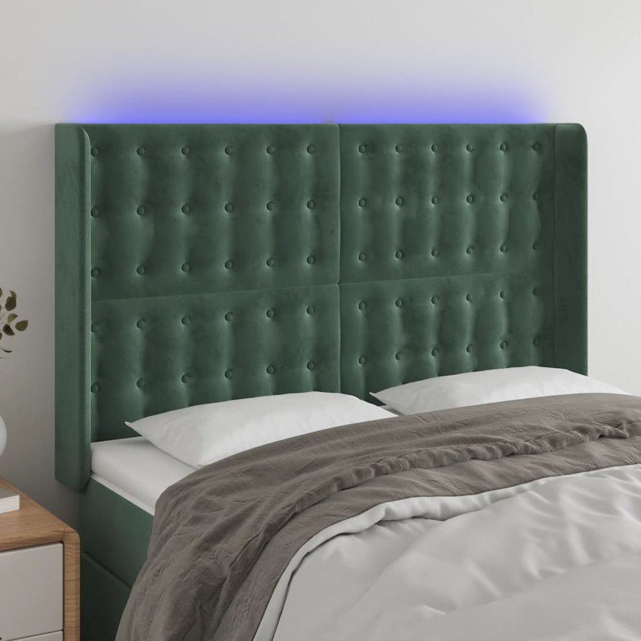 Hoofdbord Led Fluweel 147 x 16 x 118/128 cm