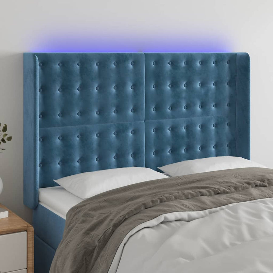Hoofdbord Led Fluweel 147 x 16 x 118/128 cm