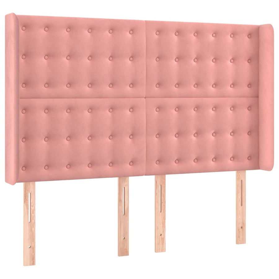 Hoofdbord Led Fluweel 1 147 x 16 x 118/128 cm Roze