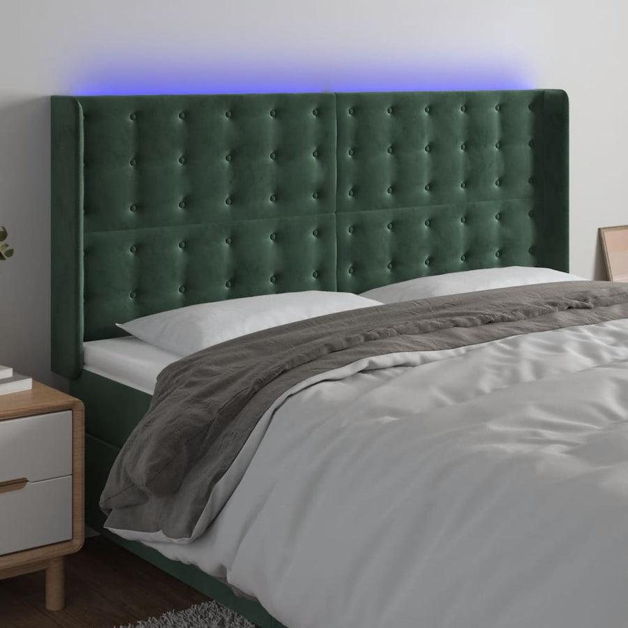 Hoofdbord Led Fluweel 163 x 16 x 118/128 cm
