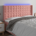 Headboard LED 163x16x118/128 cm velvet pink